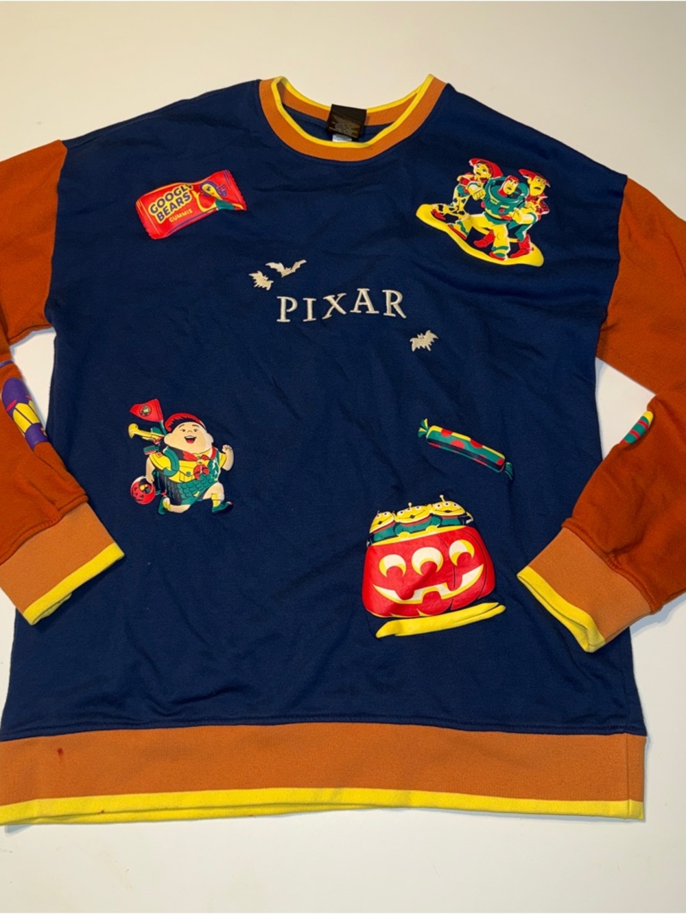 Pixar Navy & Rust Graphic Crewneck Sweater
